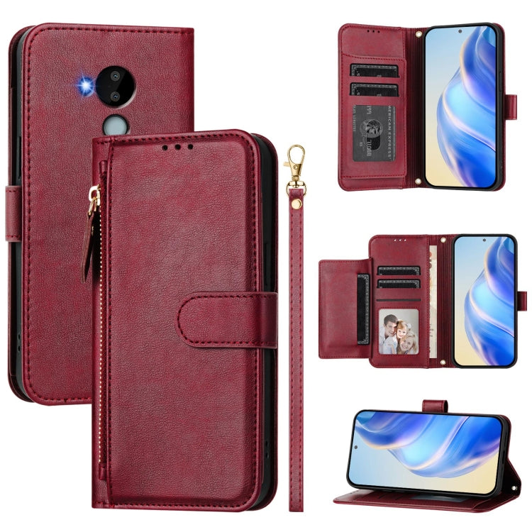 Multi-Card Slots Zipper Wallet Leather Phone Case, For Nokia G400, For Nokia G21 / G11, For Nokia C30, For Nokia C01 Plus / C1 2nd Edition, For Nokia XR20, For Nokia C10 / C20, For Nokia X20 / X10, For Nokia G20 / G10 / 6.3
