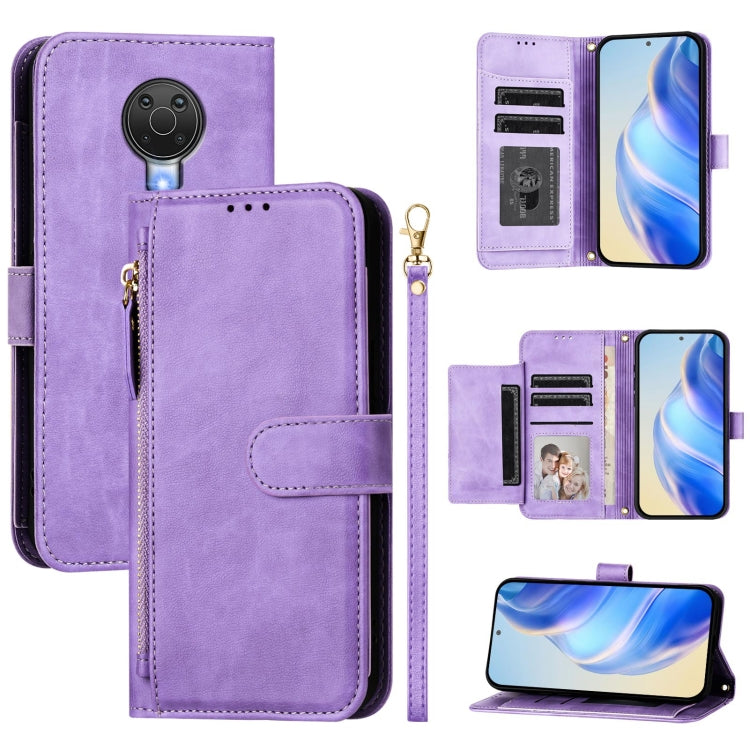 Multi-Card Slots Zipper Wallet Leather Phone Case, For Nokia G400, For Nokia G21 / G11, For Nokia C30, For Nokia C01 Plus / C1 2nd Edition, For Nokia XR20, For Nokia C10 / C20, For Nokia X20 / X10, For Nokia G20 / G10 / 6.3
