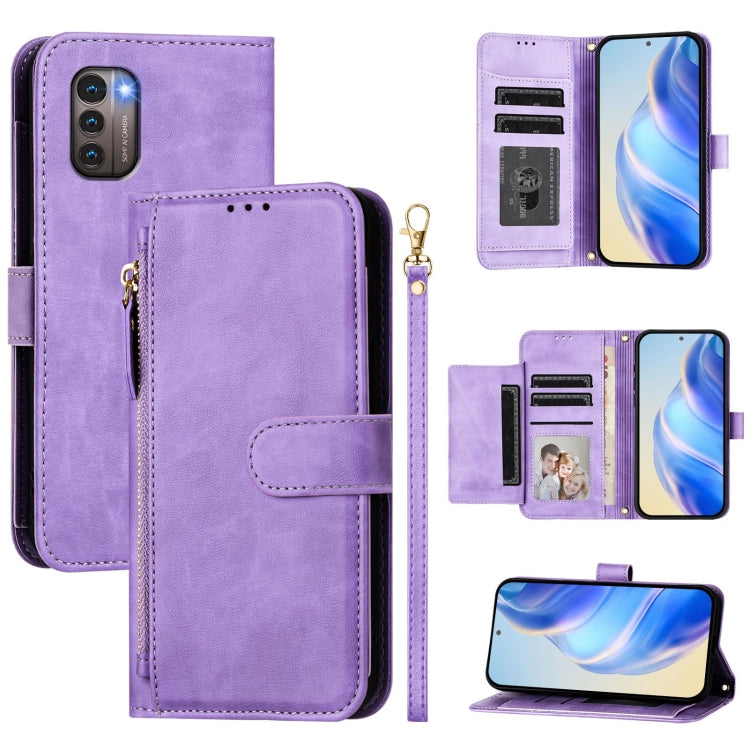 Multi-Card Slots Zipper Wallet Leather Phone Case, For Nokia G400, For Nokia G21 / G11, For Nokia C30, For Nokia C01 Plus / C1 2nd Edition, For Nokia XR20, For Nokia C10 / C20, For Nokia X20 / X10, For Nokia G20 / G10 / 6.3