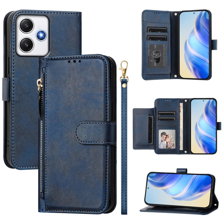 Multi-Card Slots Zipper Wallet Leather Phone Case, For Redmi Note 13 5G Global, For Redmi 13C 4G, For Redmi Note 13 Pro+ 5G Global, For Redmi K60 Ultra, For Redmi 12 5G / 4G Global / Note 12R, For Xiaomi Poco F5 / Redmi Note 12 Turbo 5G                ...