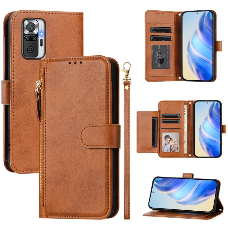 Multi-Card Slots Zipper Wallet Leather Phone Case, For Redmi Note 11 Pro+ 5G Europe, For Redmi Note 10 5G / Note 10T 5G, For Redmi Note 10 Pro 4G / Note 10 Pro Max, For Redmi Note 9T Global
