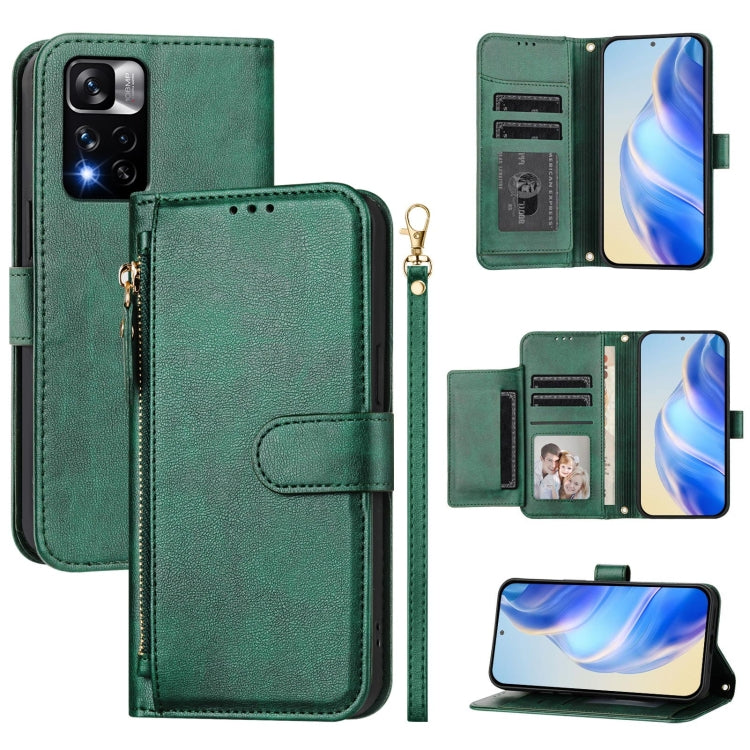 Multi-Card Slots Zipper Wallet Leather Phone Case, For Redmi Note 11 Pro+ 5G Europe, For Redmi Note 10 5G / Note 10T 5G, For Redmi Note 10 Pro 4G / Note 10 Pro Max, For Redmi Note 9T Global