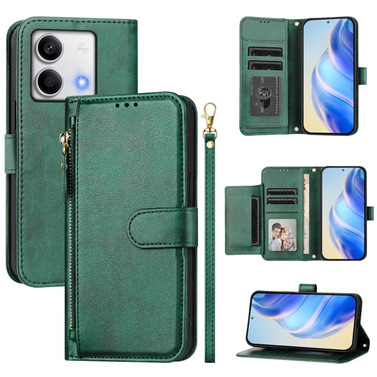 Multi-Card Slots Zipper Wallet Leather Phone Case, For Redmi Note 13 5G Global, For Redmi 13C 4G, For Redmi Note 13 Pro+ 5G Global, For Redmi K60 Ultra, For Redmi 12 5G / 4G Global / Note 12R, For Xiaomi Poco F5 / Redmi Note 12 Turbo 5G                ...