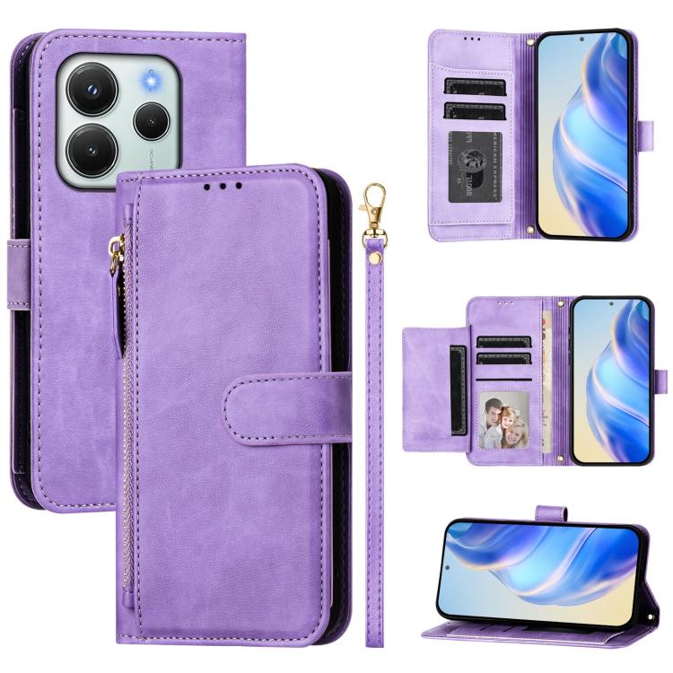 Multi-Card Slots Zipper Wallet Leather Phone Case, For Redmi 15 5G / 4G EU 171mm, For Redmi 13 4G / 5G / 13x / Xiaomi Poco M6 4G, For Redmi A5 4G 171.7mm / Xiaomi Poco C71, For Redmi K80 Pro / Xiaomi Poco F7 Ultra, For Redmi Note 14 4G 164.84mm        ...