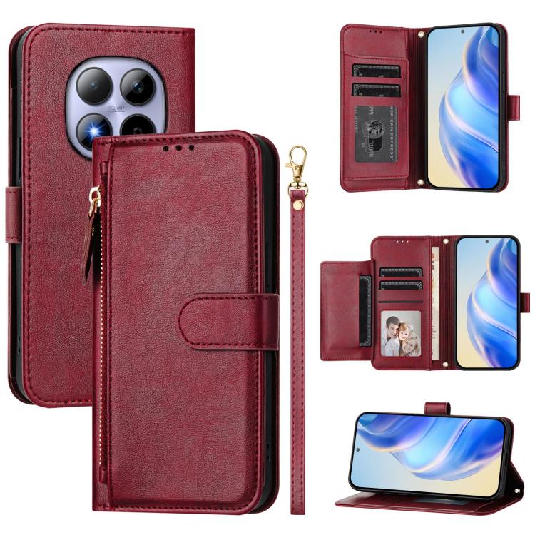 Multi-Card Slots Zipper Wallet Leather Phone Case, For Redmi A7 Pro 4G / 5G 171mm / Poco C85x 5G, For Redmi 15a 5G, For Redmi Turbo 5 Max 5G / Poco X8 Pro Max 5G, For Redmi Turbo 5 5G / Poco X8 Pro 5G, For Redmi Note 15 Pro+ 5G Global 163.3mm          ...