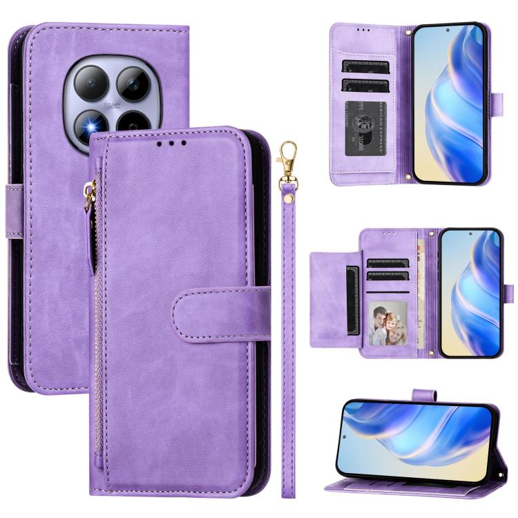 Multi-Card Slots Zipper Wallet Leather Phone Case, For Redmi A7 Pro 4G / 5G 171mm / Poco C85x 5G, For Redmi 15a 5G, For Redmi Turbo 5 Max 5G / Poco X8 Pro Max 5G, For Redmi Turbo 5 5G / Poco X8 Pro 5G, For Redmi Note 15 Pro+ 5G Global 163.3mm          ...