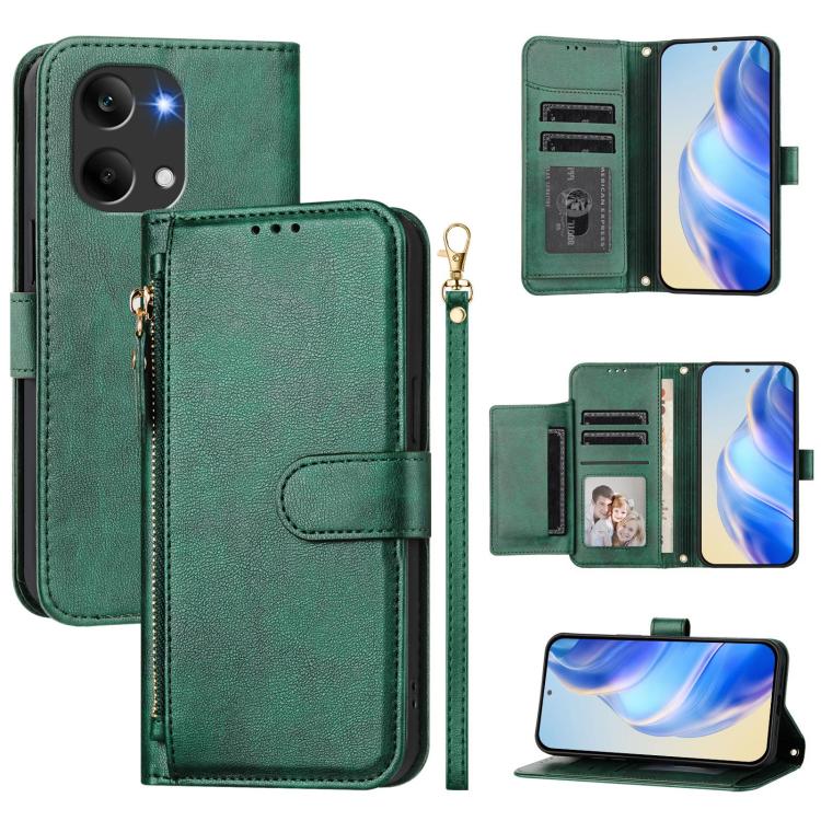 Multi-Card Slots Zipper Wallet Leather Phone Case, For Redmi A7 Pro 4G / 5G 171mm / Poco C85x 5G, For Redmi 15a 5G, For Redmi Turbo 5 Max 5G / Poco X8 Pro Max 5G, For Redmi Turbo 5 5G / Poco X8 Pro 5G, For Redmi Note 15 Pro+ 5G Global 163.3mm          ...
