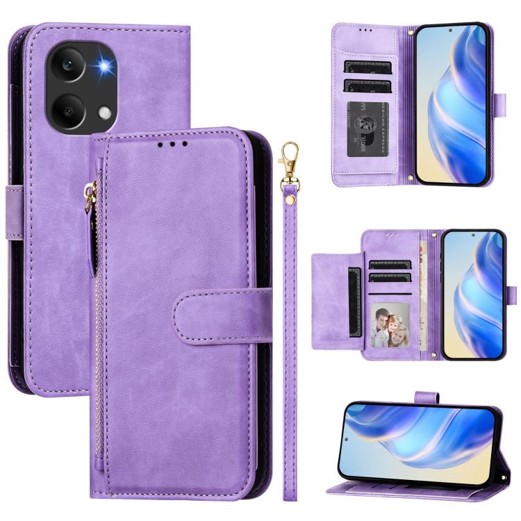 Multi-Card Slots Zipper Wallet Leather Phone Case, For Redmi A7 Pro 4G / 5G 171mm / Poco C85x 5G, For Redmi 15a 5G, For Redmi Turbo 5 Max 5G / Poco X8 Pro Max 5G, For Redmi Turbo 5 5G / Poco X8 Pro 5G, For Redmi Note 15 Pro+ 5G Global 163.3mm          ...