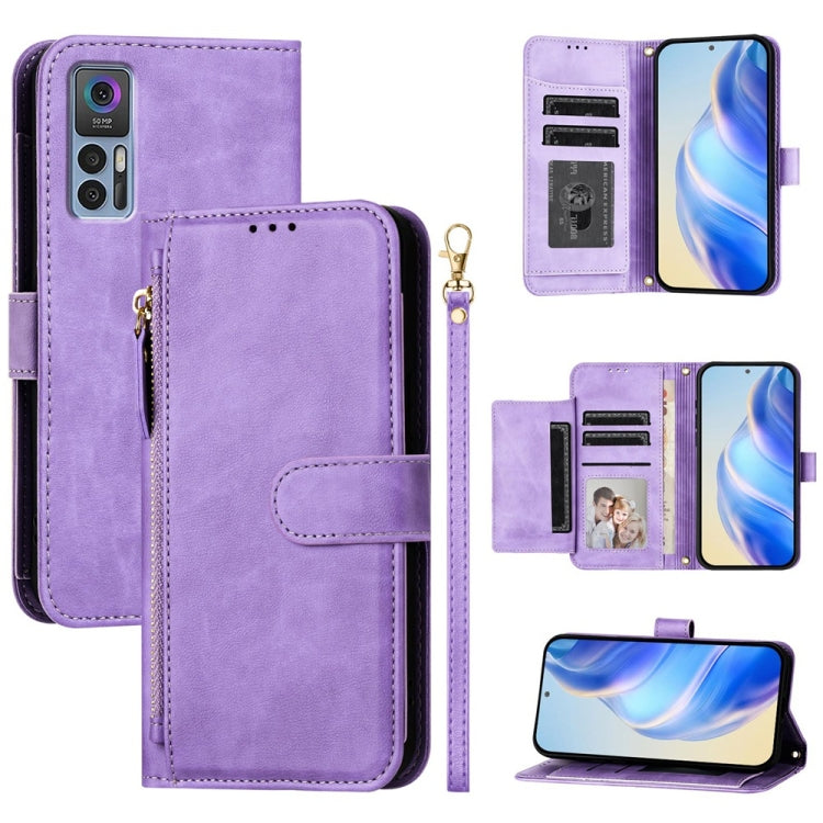 Multi-Card Slots Zipper Wallet Leather Phone Case, For TCL 30T T603DL, For TCL 30 Z T602DL, For TCL 30 4G / 5G / TCL 30+, For TCL 30 SE, For TCL 30 XE 5G, For TCL 20 R 5G