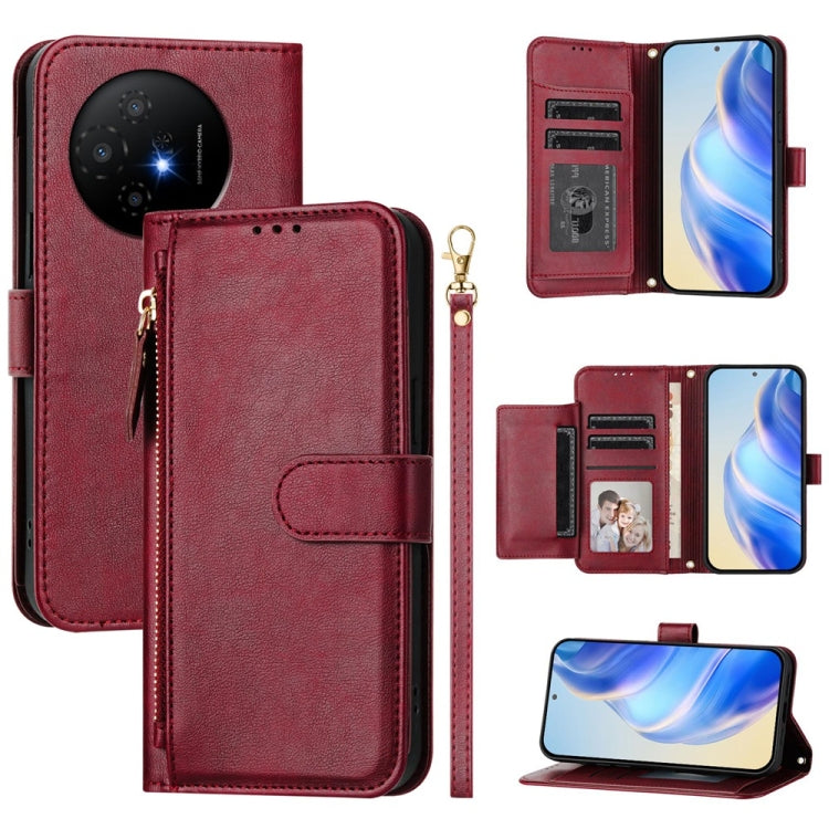 Multi-Card Slots Zipper Wallet Leather Phone Case, For TCL 201, For TCL 50 XL 5G, For TCL 50 XE, For TCL 50 SE, For TCL 501, For TCL 505, For TCL 502, For TCL 405 / 406 / 408