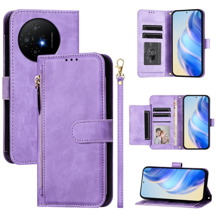 Multi-Card Slots Zipper Wallet Leather Phone Case, For TCL 201, For TCL 50 XL 5G, For TCL 50 XE, For TCL 50 SE, For TCL 501, For TCL 505, For TCL 502, For TCL 405 / 406 / 408