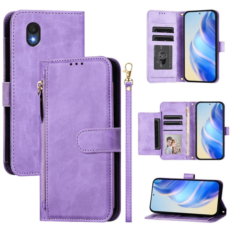 Multi-Card Slots Zipper Wallet Leather Phone Case, For TCL 201, For TCL 50 XL 5G, For TCL 50 XE, For TCL 50 SE, For TCL 501, For TCL 505, For TCL 502, For TCL 405 / 406 / 408