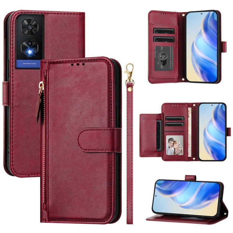 Multi-Card Slots Zipper Wallet Leather Phone Case, For TCL 201, For TCL 50 XL 5G, For TCL 50 XE, For TCL 50 SE, For TCL 501, For TCL 505, For TCL 502, For TCL 405 / 406 / 408
