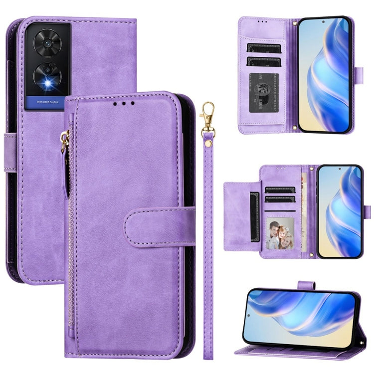 Multi-Card Slots Zipper Wallet Leather Phone Case, For TCL 201, For TCL 50 XL 5G, For TCL 50 XE, For TCL 50 SE, For TCL 501, For TCL 505, For TCL 502, For TCL 405 / 406 / 408