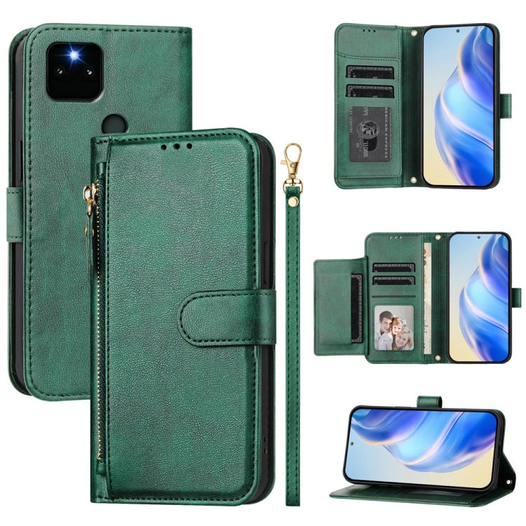 Multi-Card Slots Zipper Wallet Leather Phone Case, For Google Pixel 5a 5G