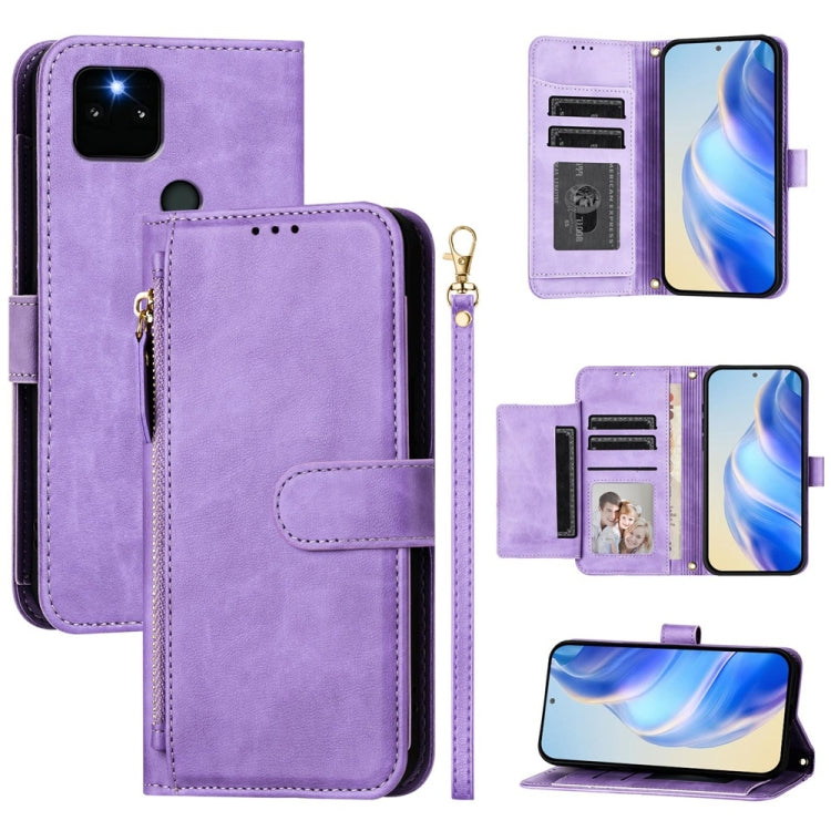 Multi-Card Slots Zipper Wallet Leather Phone Case, For Google Pixel 5a 5G