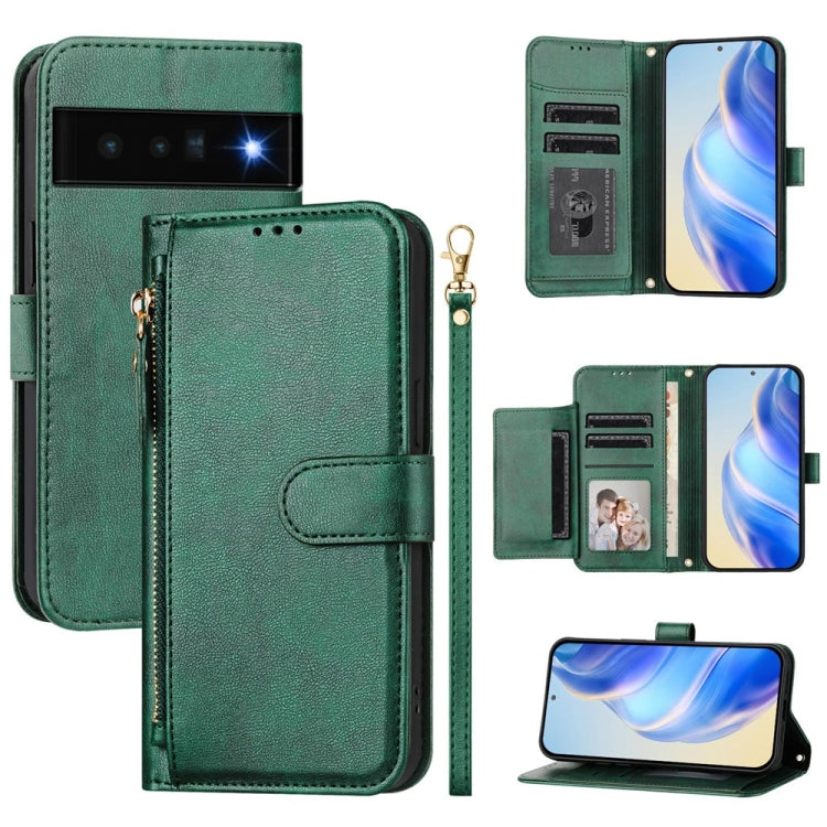 Multi-Card Slots Zipper Wallet Leather Phone Case, For Google Pixel 8 Pro, For Google Pixel 8, For Google Pixel 7a, For Google Pixel 7 Pro, For Google Pixel 7, For Google Pixel 6a, For Google Pixel 6 Pro, For Google Pixel 6