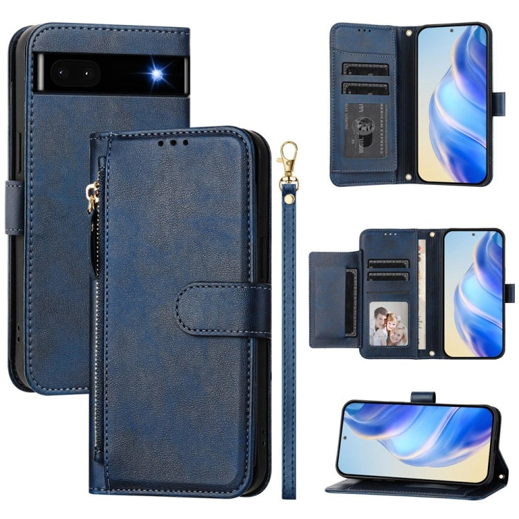 Multi-Card Slots Zipper Wallet Leather Phone Case, For Google Pixel 8 Pro, For Google Pixel 8, For Google Pixel 7a, For Google Pixel 7 Pro, For Google Pixel 7, For Google Pixel 6a, For Google Pixel 6 Pro, For Google Pixel 6