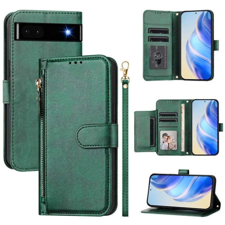 Multi-Card Slots Zipper Wallet Leather Phone Case, For Google Pixel 8 Pro, For Google Pixel 8, For Google Pixel 7a, For Google Pixel 7 Pro, For Google Pixel 7, For Google Pixel 6a, For Google Pixel 6 Pro, For Google Pixel 6
