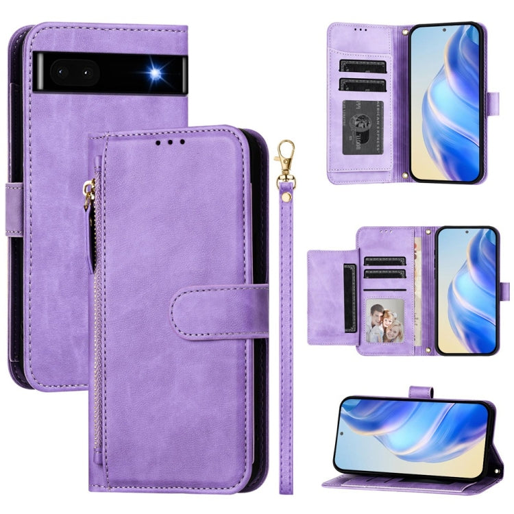 Multi-Card Slots Zipper Wallet Leather Phone Case, For Google Pixel 8 Pro, For Google Pixel 8, For Google Pixel 7a, For Google Pixel 7 Pro, For Google Pixel 7, For Google Pixel 6a, For Google Pixel 6 Pro, For Google Pixel 6