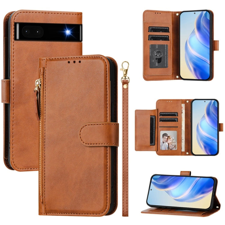 Multi-Card Slots Zipper Wallet Leather Phone Case, For Google Pixel 8 Pro, For Google Pixel 8, For Google Pixel 7a, For Google Pixel 7 Pro, For Google Pixel 7, For Google Pixel 6a, For Google Pixel 6 Pro, For Google Pixel 6
