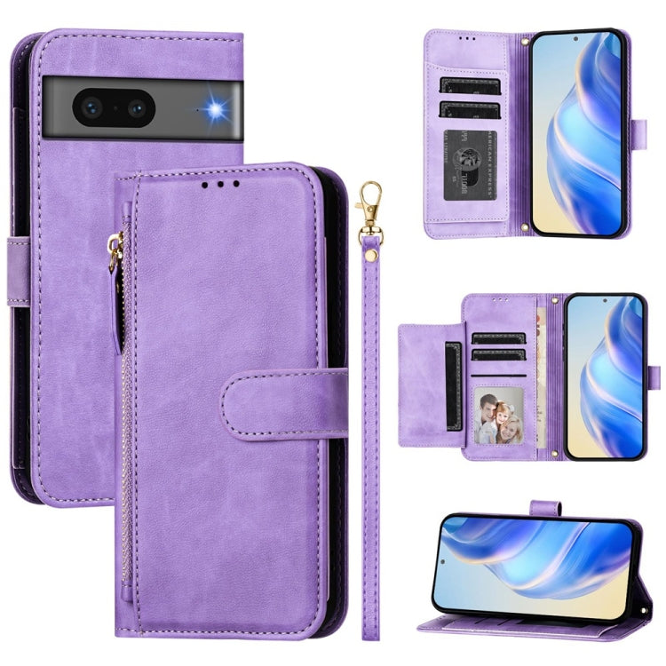 Multi-Card Slots Zipper Wallet Leather Phone Case, For Google Pixel 8 Pro, For Google Pixel 8, For Google Pixel 7a, For Google Pixel 7 Pro, For Google Pixel 7, For Google Pixel 6a, For Google Pixel 6 Pro, For Google Pixel 6