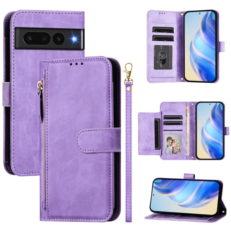 Multi-Card Slots Zipper Wallet Leather Phone Case, For Google Pixel 8 Pro, For Google Pixel 8, For Google Pixel 7a, For Google Pixel 7 Pro, For Google Pixel 7, For Google Pixel 6a, For Google Pixel 6 Pro, For Google Pixel 6