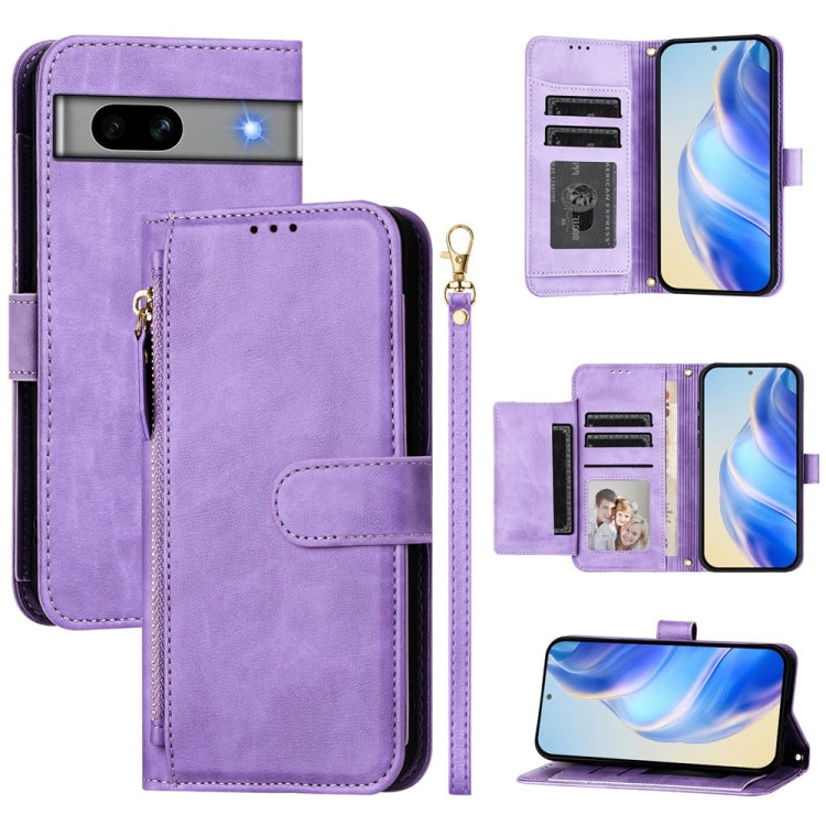 Multi-Card Slots Zipper Wallet Leather Phone Case, For Google Pixel 8 Pro, For Google Pixel 8, For Google Pixel 7a, For Google Pixel 7 Pro, For Google Pixel 7, For Google Pixel 6a, For Google Pixel 6 Pro, For Google Pixel 6