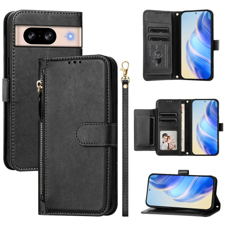 Multi-Card Slots Zipper Wallet Leather Phone Case, For Google Pixel 8 Pro, For Google Pixel 8, For Google Pixel 7a, For Google Pixel 7 Pro, For Google Pixel 7, For Google Pixel 6a, For Google Pixel 6 Pro, For Google Pixel 6