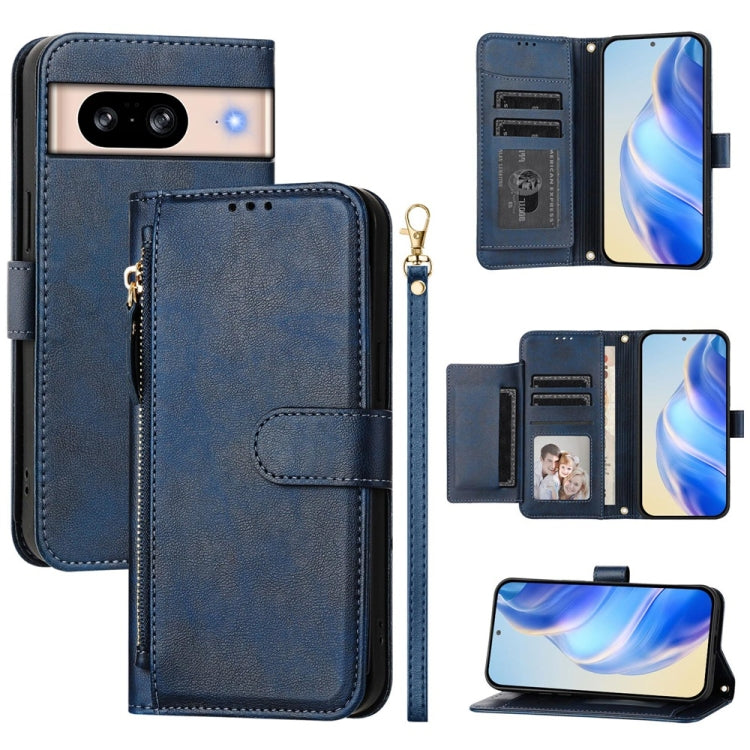 Multi-Card Slots Zipper Wallet Leather Phone Case, For Google Pixel 8 Pro, For Google Pixel 8, For Google Pixel 7a, For Google Pixel 7 Pro, For Google Pixel 7, For Google Pixel 6a, For Google Pixel 6 Pro, For Google Pixel 6
