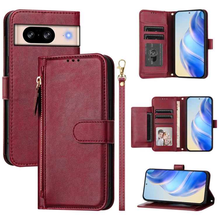 Multi-Card Slots Zipper Wallet Leather Phone Case, For Google Pixel 8 Pro, For Google Pixel 8, For Google Pixel 7a, For Google Pixel 7 Pro, For Google Pixel 7, For Google Pixel 6a, For Google Pixel 6 Pro, For Google Pixel 6