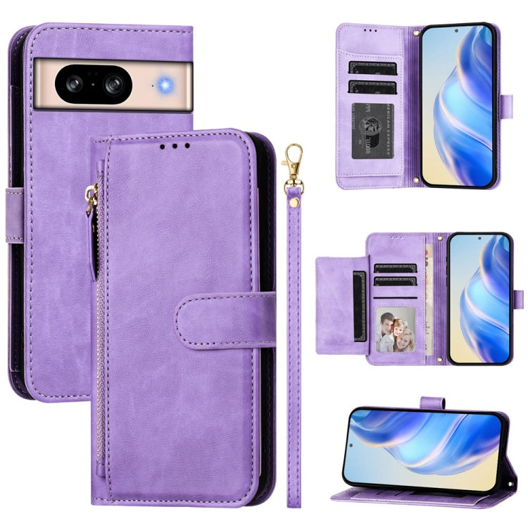 Multi-Card Slots Zipper Wallet Leather Phone Case, For Google Pixel 8 Pro, For Google Pixel 8, For Google Pixel 7a, For Google Pixel 7 Pro, For Google Pixel 7, For Google Pixel 6a, For Google Pixel 6 Pro, For Google Pixel 6