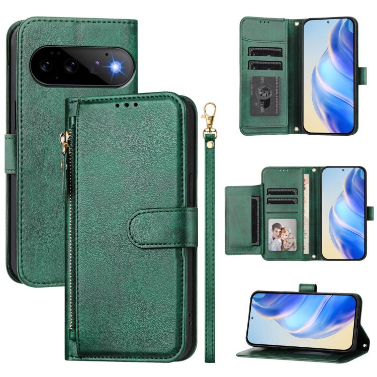 Multi-Card Slots Zipper Wallet Leather Phone Case, For Google Pixel 11 Pro XL, For Google Pixel 11 Pro / Pixel 11, For Google Pixel 10 Pro XL, For Google Pixel 10 / Pixel 10 Pro, For Google Pixel 9a, For Google Pixel 9 Pro XL                           ...