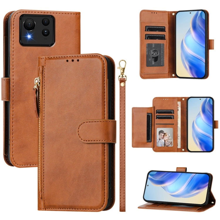 Multi-Card Slots Zipper Wallet Leather Phone Case, For Asus Zenfone 12 Ultra, For Asus ROG Phone 9 / Phone 9 Pro, For Asus Zenfone 11 Ultra, For Asus ROG Phone 8 / 8 Pro