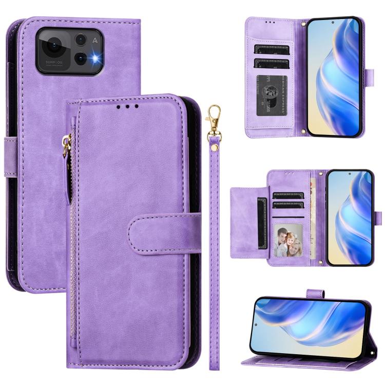 Multi-Card Slots Zipper Wallet Leather Phone Case, For Asus Zenfone 12 Ultra, For Asus ROG Phone 9 / Phone 9 Pro, For Asus Zenfone 11 Ultra, For Asus ROG Phone 8 / 8 Pro