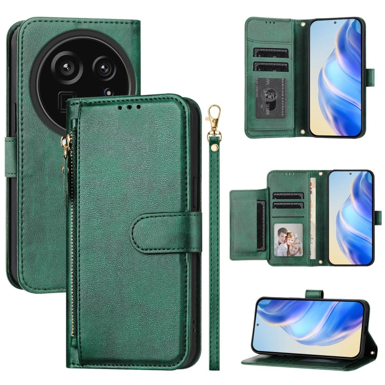Multi-Card Slots Zipper Wallet Leather Phone Case, For Sharp Aquos wish6, For Sharp Aquos R11, For Sharp Aquos Sense 10, For Sharp Basio Active3, For Sharp Aquos Sense9 Plus, For Sharp Aquos Sense9, For Sharp Aquos R9 Pro, For Sharp Aquos Wish4