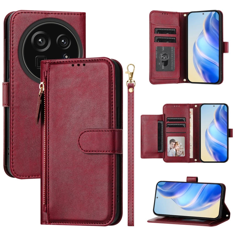 Multi-Card Slots Zipper Wallet Leather Phone Case, For Sharp Aquos wish6, For Sharp Aquos R11, For Sharp Aquos Sense 10, For Sharp Basio Active3, For Sharp Aquos Sense9 Plus, For Sharp Aquos Sense9, For Sharp Aquos R9 Pro, For Sharp Aquos Wish4