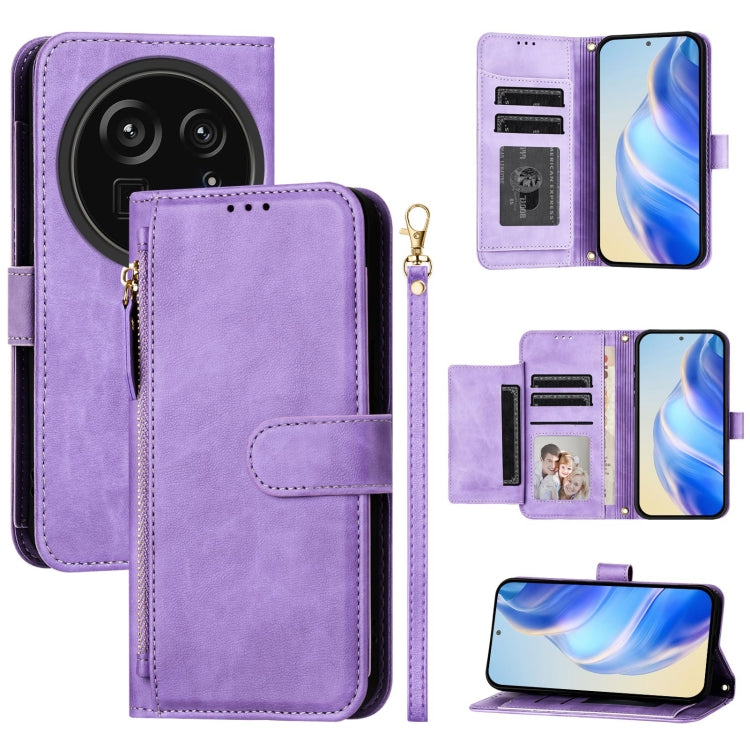 Multi-Card Slots Zipper Wallet Leather Phone Case, For Sharp Aquos wish6, For Sharp Aquos R11, For Sharp Aquos Sense 10, For Sharp Basio Active3, For Sharp Aquos Sense9 Plus, For Sharp Aquos Sense9, For Sharp Aquos R9 Pro, For Sharp Aquos Wish4