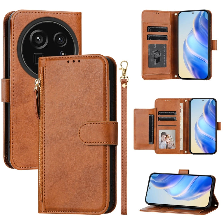 Multi-Card Slots Zipper Wallet Leather Phone Case, For Sharp Aquos wish6, For Sharp Aquos R11, For Sharp Aquos Sense 10, For Sharp Basio Active3, For Sharp Aquos Sense9 Plus, For Sharp Aquos Sense9, For Sharp Aquos R9 Pro, For Sharp Aquos Wish4