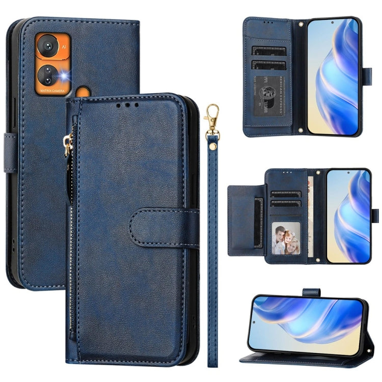 Multi-Card Slots Zipper Wallet Leather Phone Case, For Oukitel C33