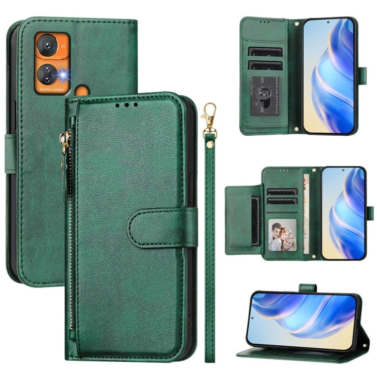 Multi-Card Slots Zipper Wallet Leather Phone Case, For Oukitel C33