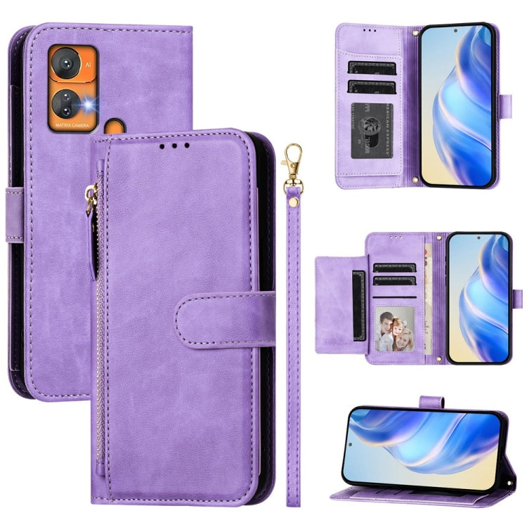 Multi-Card Slots Zipper Wallet Leather Phone Case, For Oukitel C33