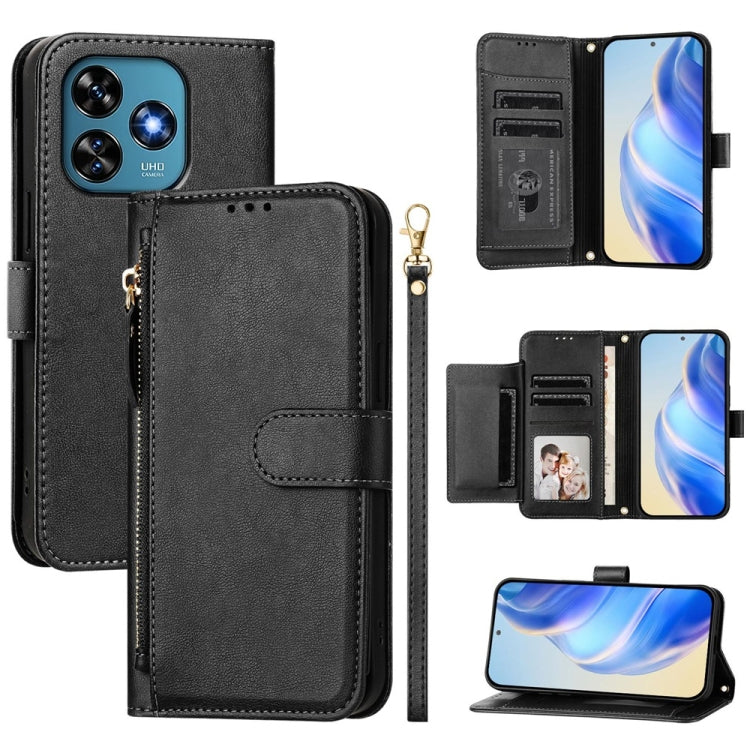 Multi-Card Slots Zipper Wallet Leather Phone Case, For Oukitel C59 / C59 Pro, For Oukitel C57s, For Oukitel C53, For Oukitel C50, For Oukitel C37, For Oukitel C51, For Oukitel C38, For Oukitel C35