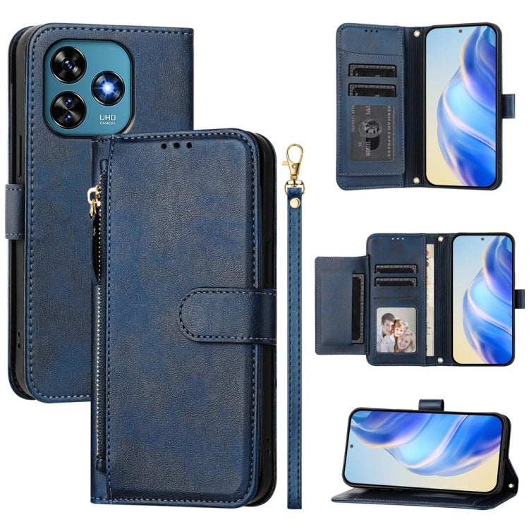 Multi-Card Slots Zipper Wallet Leather Phone Case, For Oukitel C59 / C59 Pro, For Oukitel C57s, For Oukitel C53, For Oukitel C50, For Oukitel C37, For Oukitel C51, For Oukitel C38, For Oukitel C35