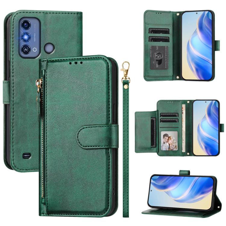 Multi-Card Slots Zipper Wallet Leather Phone Case, For ZTE Blade V50 Vita, For ZTE Blade A53 / A53+, For ZTE Blade A53 Pro, For ZTE Blade A52 Lite, For ZTE Blade V40s, For ZTE Blade A52