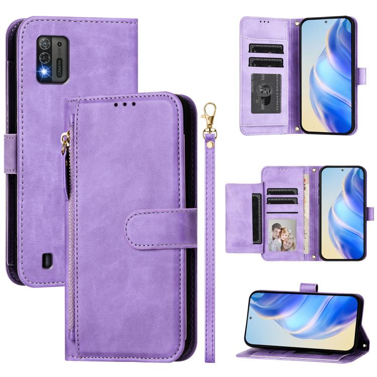 Multi-Card Slots Zipper Wallet Leather Phone Case, For ZTE Blade V50 Vita, For ZTE Blade A53 / A53+, For ZTE Blade A53 Pro, For ZTE Blade A52 Lite, For ZTE Blade V40s, For ZTE Blade A52