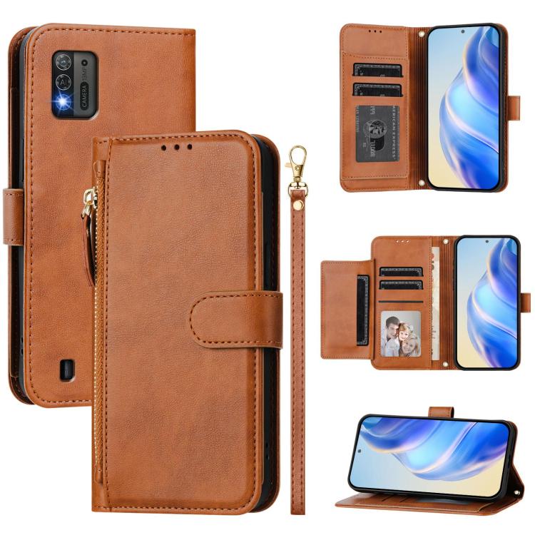 Multi-Card Slots Zipper Wallet Leather Phone Case, For ZTE Blade V50 Vita, For ZTE Blade A53 / A53+, For ZTE Blade A53 Pro, For ZTE Blade A52 Lite, For ZTE Blade V40s, For ZTE Blade A52