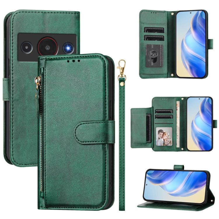 Multi-Card Slots Zipper Wallet Leather Phone Case, For ZTE nubia Neo 5 5G, For ZTE nubia Neo 5 GT 5G, For ZTE Nubia P7 Pro 5G / Optus X Value 5G, For ZTE Nubia P9 Pro 5G / Optus X Pro 2 5G, For ZTE nubia RedMagic 11 Air                                 ...