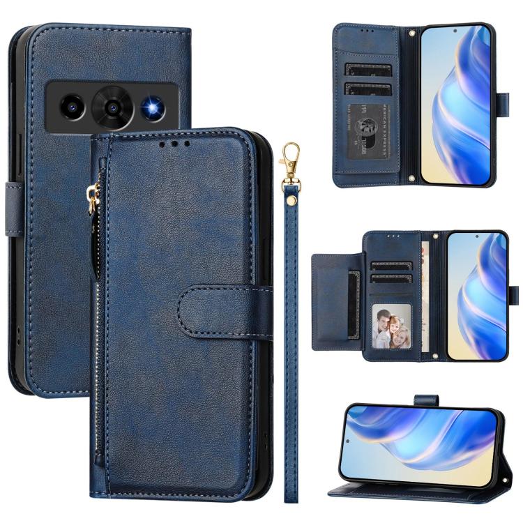 Multi-Card Slots Zipper Wallet Leather Phone Case, For ZTE nubia Neo 5 5G, For ZTE nubia Neo 5 GT 5G, For ZTE Nubia P7 Pro 5G / Optus X Value 5G, For ZTE Nubia P9 Pro 5G / Optus X Pro 2 5G, For ZTE nubia RedMagic 11 Air                                 ...