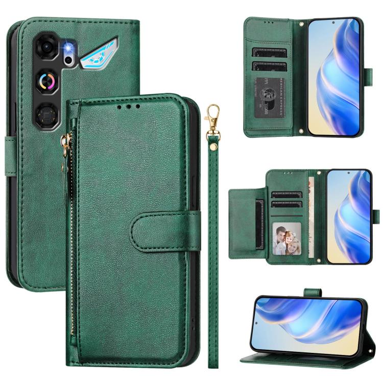 Multi-Card Slots Zipper Wallet Leather Phone Case, For ZTE nubia Neo 5 5G, For ZTE nubia Neo 5 GT 5G, For ZTE Nubia P7 Pro 5G / Optus X Value 5G, For ZTE Nubia P9 Pro 5G / Optus X Pro 2 5G, For ZTE nubia RedMagic 11 Air                                 ...